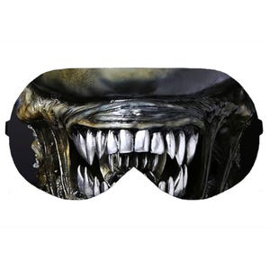 Alien Xenomorph face eye sleep sleeping mask blindfold blindfolds eyes pillow slumber wear party costume stuff idea accessory gift present