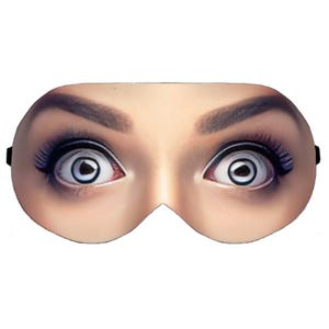 Surprised woman face eye sleep mask blindfold blindfolds slumber eyes pillow night relax sleeping masks health idea gift gifts for women her