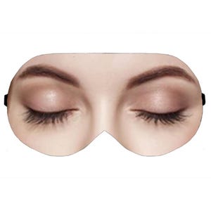 Closed eyes woman face eye sleep sleeping mask blindfold blindfolds slumber pillow night relax spa masks health idea gift gifts women her