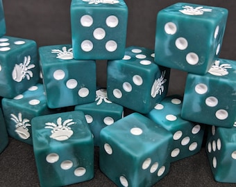 Dados Hypno-Slann: Dados azul verdoso cian (16 mm)