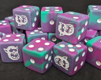 ¡Nuevo dado Synthwave Ultra Matte Ork! (Orco / Orruk) 16 mm