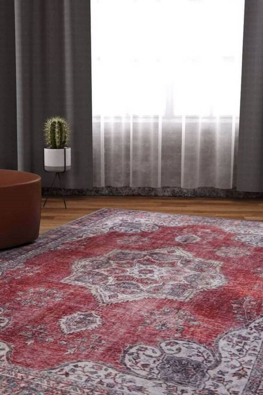 Gorgeous Vintage Style Bedroom Rug, Mid Century Medallion Rug ...