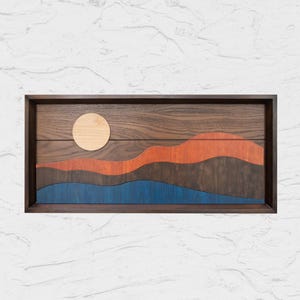 Sea Sunset Wall Art | 3D Wooden Coastal Decor | Handmade Nature Wall Hanging | Rustic Ocean Home Decor Housewarming Gift for Friends, Family