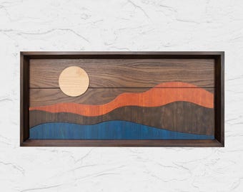 Sea Sunset Wall Art | 3D Wooden Coastal Decor | Handmade Nature Wall Hanging | Rustic Ocean Home Decor Housewarming Gift for Friends, Family