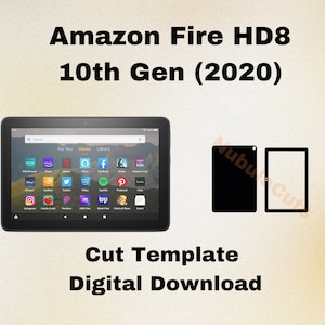 Amazon Fire HD 8 10:e generationen (2020) Skinn/dekalmall Digital nedladdning för Cricut/Silhouette