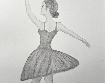 Bleistift Zeichnung Tänzerin Ballerina A3 29 x 42 cm Orginal Einzelstück Handgemalt Christina Stuiver