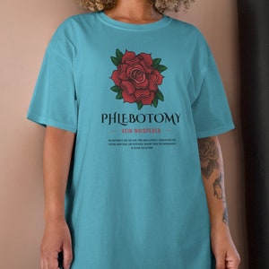 Camiseta floral do Whisperer de veia de flebotomia, camiseta de flebotomia, camisas de flebotomia, camisetas de flebotomista, camisetas fofas de flebotomista, flebotomia