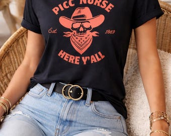 Howdy PICC Nurse T-Shirt, Vascular Access Nurse Tee, Texas Pride