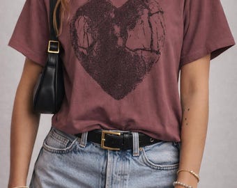 Heart Graphic T-Shirt | Unisex Garment-Dyed Cotton Tee