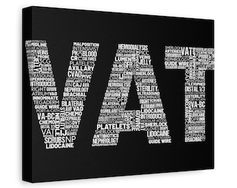 Vascular Access Nurse Word Art, Healthcare Gift, Matte Canvas