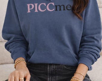 Garment-Dyed 'PICCme' Hoodie, Relaxed Fit Cotton-Blend