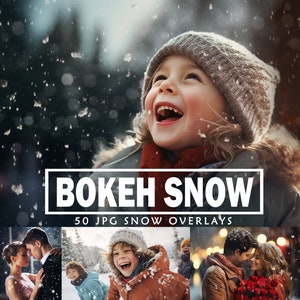 Realistic snow overlays Bokeh Falling Snow Backdrops Winter Photoshop Winter Overlays Christmas overlays Photo Editing Photoshop Overlay