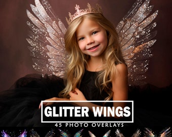 Glitter Wings Overlays Photo Editing Wings Angel Overlays Butterfly Wings Photoshop Fairy Wings Magic digital Wings Maternity Overlays JPG