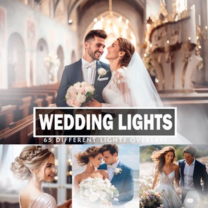 White lights photo overlays for Photoshop Light effects Overlays Wedding photography Engagement Wedding bokeh Overlays Digital Backdrop