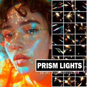 Prism light leak Overlays Photoshop Light Effects Crystal Summer Colorful Light Leaks Rainbow Light Party Lights Lens flare Overlays Bokeh