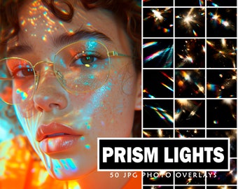 Prism light leak Overlays Photoshop Light Effects Crystal Summer Colorful Light Leaks Rainbow Light Party Lights Lens flare Overlays Bokeh
