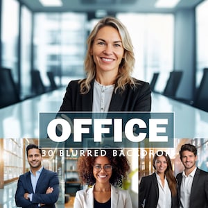 30 Modern Office Digital Backdrops Headshots Business Portraits Zoom Background Overlay with Soft Focus Business Headshot for Professional