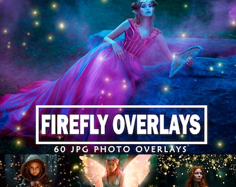 Firefly Overlays StarLights Fairy Butterfly Photo Overlays Photoshop Magic Overlay Fairies Photoshop Fireflies Sparkles Twinkles Stars JPG
