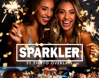 Sparkler Photo Overlays: Wedding, Christmas, New Year (Digital Download)