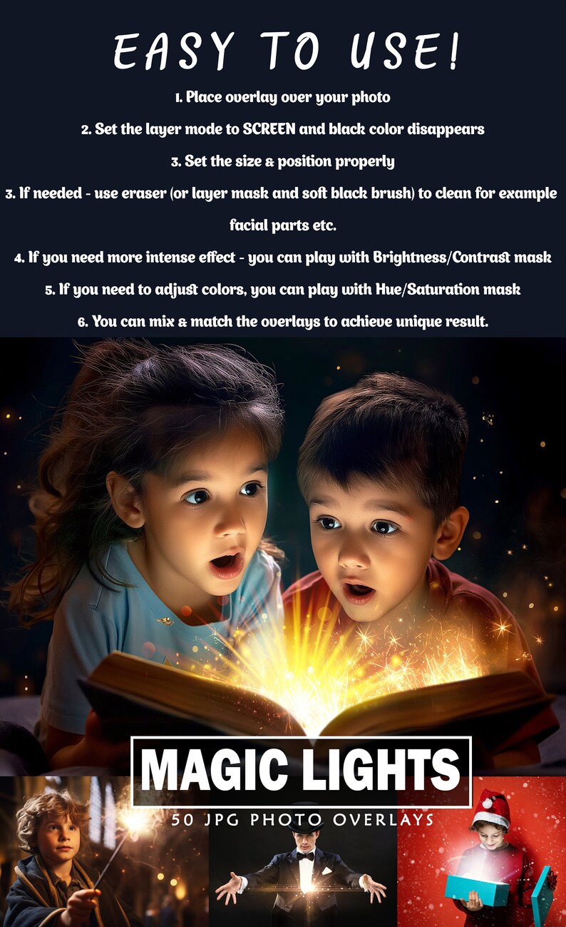 Magic Light Overlays Children Backdrops Book Shine Christmas Kids ...