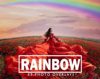 Rainbow Overlays Magical Overlays Rainbows for Photography Spring Overlays Sky Overlays Digital Rainbows for Photoshop Editing JPG and PNG