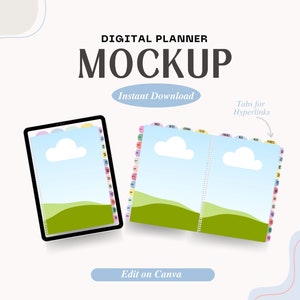 Maquete de planejador digital, maquete de Canva, maquete de planejador, maquete de notebook Canva, modelo Canva, maquete minimalista, maquete A4 maquete de carta dos EUA