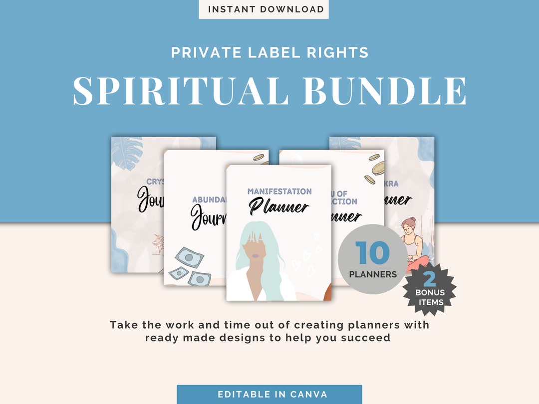 10 PLR Spiritual Digital Planner Bundle | PLR Template Digital Download ...