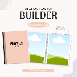 Digital Planner Builder, Canva Mockup, Planner Mockup Canva Notebook Mockup, Canva Template, Minimalistic Mockup, A4 Mockup US Letter Mockup