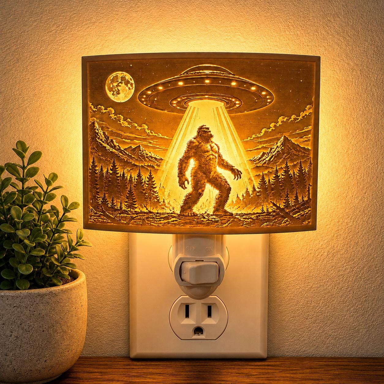 SASQUATCHFABRIX × HEAVOGON SKULL LIGHT Bigfoot Sasquatch Stained Glass Lamp - Etsy