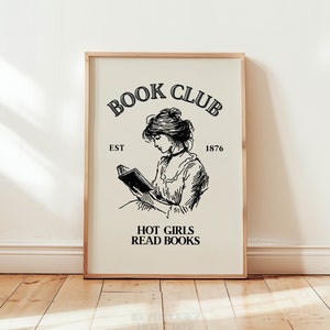 Vintage Book Club Print Funny Reading Print Vintage Decor Reading Quote Print Vintage Book Club Poster Feminine Wall Art Digital Download