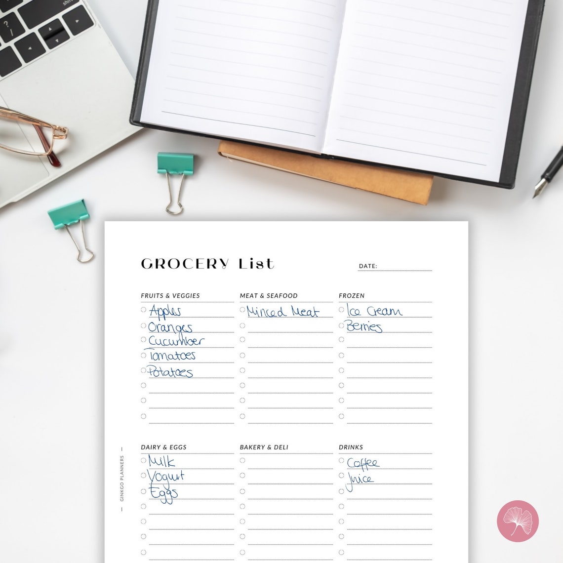 Grocery List and Inventory List, Grocery List Printable and Fillable ...