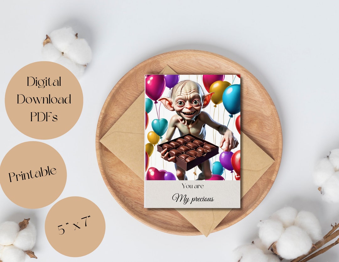 Digital Printable Valentine's Day Card Gollum You Are My Precious Card ...