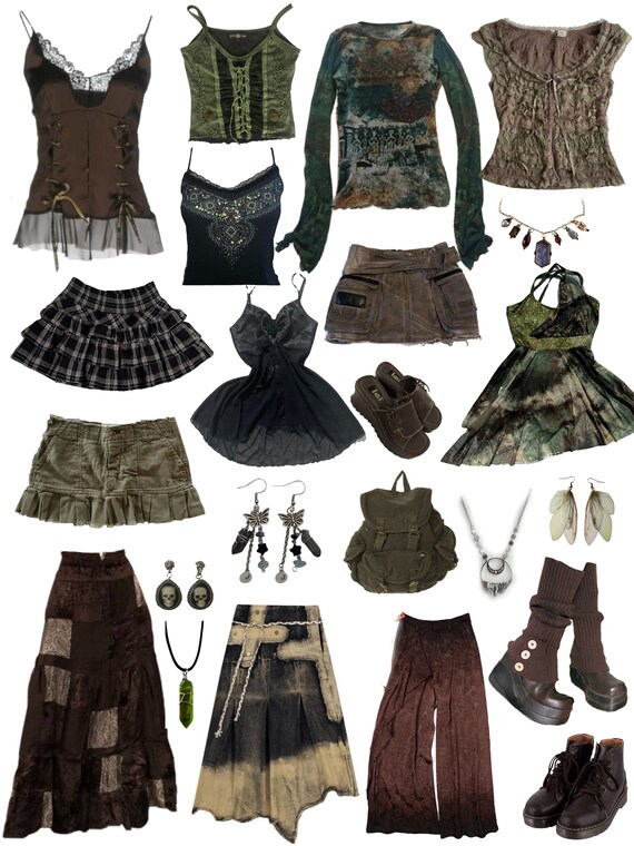 Paquete de ropa estilo grunge Fairy Core en tallas grandes (caja