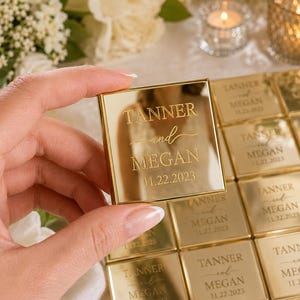 Personalized Wedding Chocolate Favors, Wedding Mirror Chocolate Favors For Guest, Engagement Favors , Custom Chocolate Gitfs
