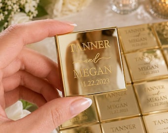 Personalized Wedding Chocolate Favors, Wedding Mirror Chocolate Favors For Guest, Engagement Favors , Custom Chocolate Gitfs