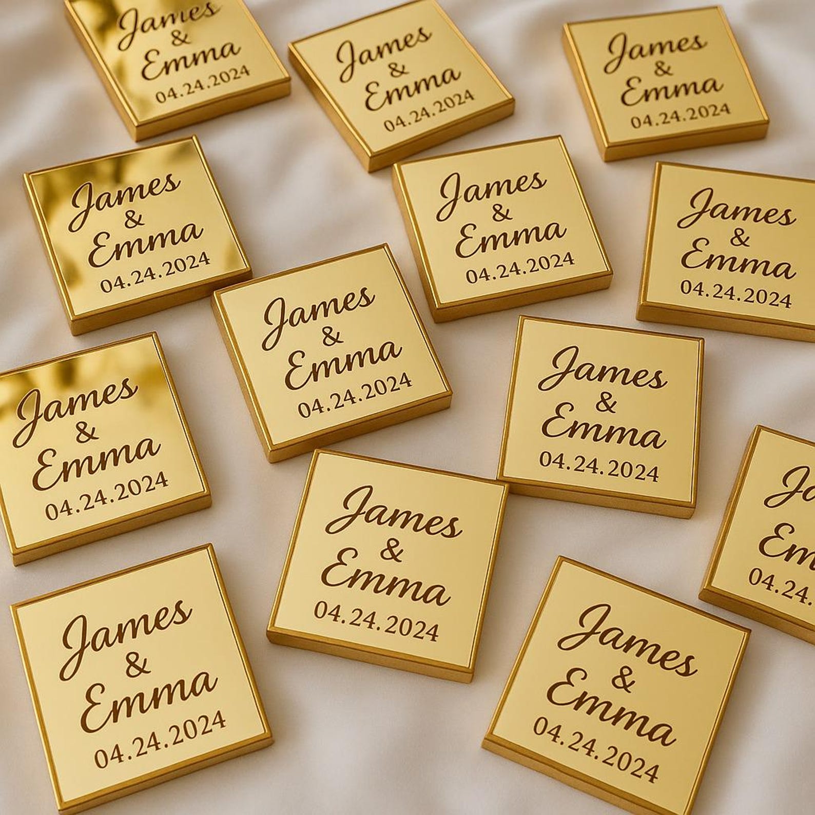 50 Chocolate Favors Wedding Chocolate Favors Engagement Chocolate  Custom Chocolate Favors Wedding Mirror Chocolate Favors For Guest