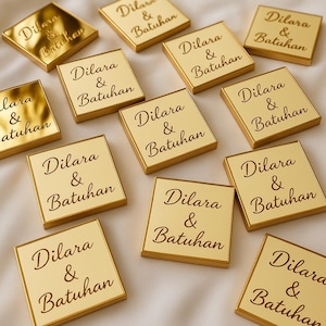 50 cadeaux en chocolat, cadeaux de mariage pour invités, décoration de table de mariage, chocolat personnalisé, chocolat en plexiglas, cadeaux en chocolat personnalisés