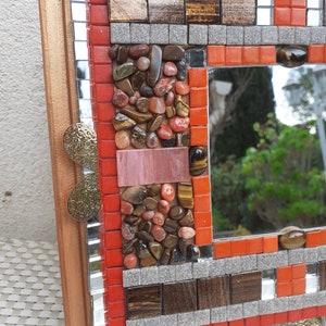 PARIS miroir pierres naturelles semi-précieuses dominante brun/rouge. image 2