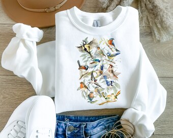 Vögel Rundhals-Sweatshirt