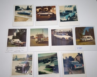 Vintage Lot of 10 Polaroid Classic Car Instant Photos for Scrapbooking Collage Crafts Collecting Retro Automotive Memorabilia