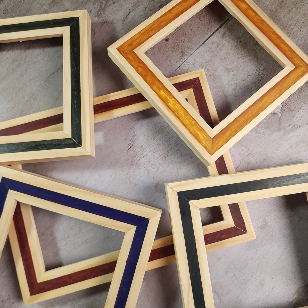 Colorful Wooden Picture Frame Wedding Gift Frame Housewarming Gift Sleek Modern Design Colorful