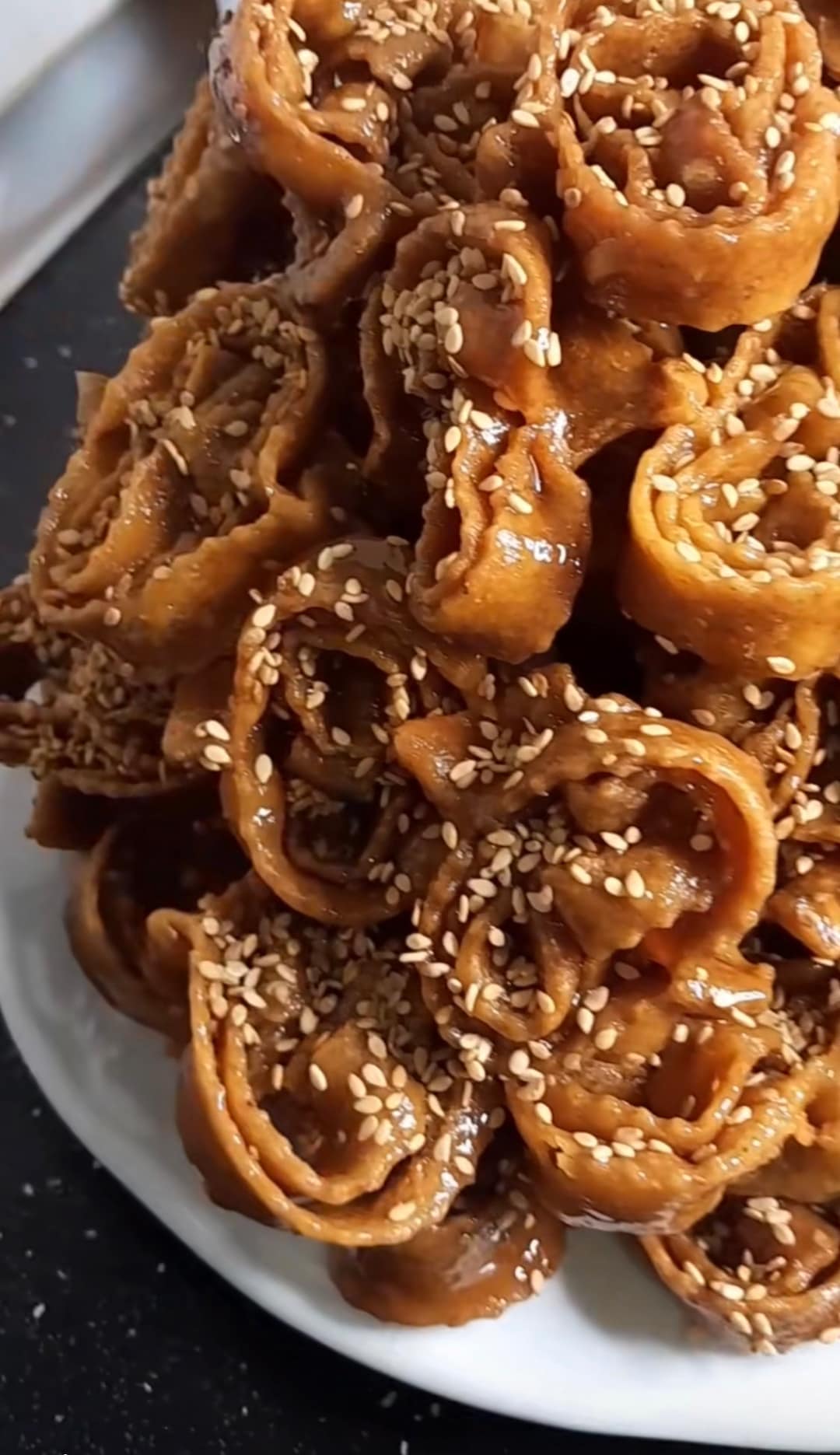 Moroccan Traditional Candy Cookies Chebakia Chabakia Homemade Pastry With Almonds & Honey