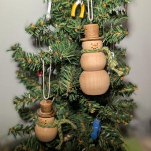 Handmade Christmas Ornaments, 2023 Edition (Wooden Snowman)