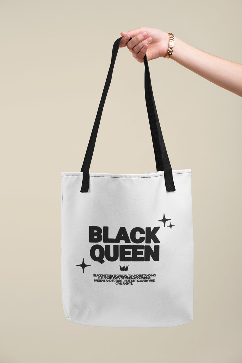 Black Queen Tote Bag, Reusable Market Bag, Afro Women Aesthetic Grocery ...