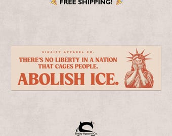 Magnete "Abolire l'ICE", adesivo per paraurti a favore dell'immigrazione, accessorio politico per auto contro l'ICE.