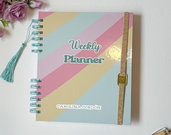 Personalized Weekly Planner: Illustrated Hardcover, Undated, Handmade