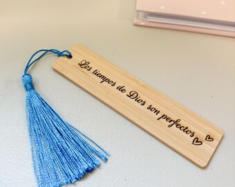 Engraved Bamboo Bookmark: Catholic Gift for Book Lovers