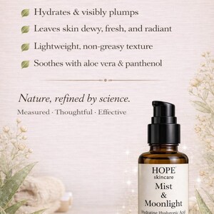 Mist & Moonlight – Hydrating Hyaluronic Acid Serum | Dewy, Lightweight Facial Hydration (1 oz) image 4