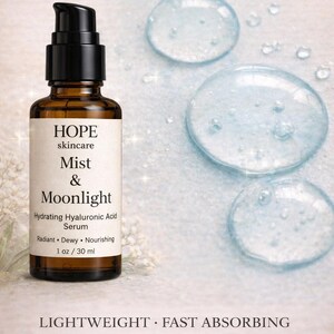Mist & Moonlight – Hydrating Hyaluronic Acid Serum | Dewy, Lightweight Facial Hydration (1 oz) image 6