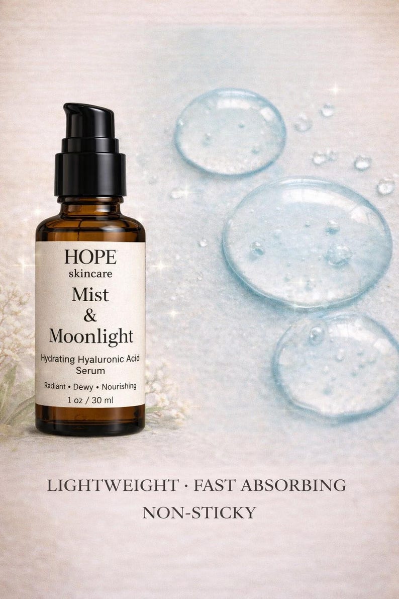 Mist & Moonlight – Hydrating Hyaluronic Acid Serum | Dewy, Lightweight Facial Hydration (1 oz) image 6